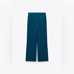 Zara Teal Wide-Leg Trousers